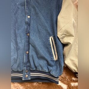 North Bay LTD Denim Retro Varsity Jacket Size L